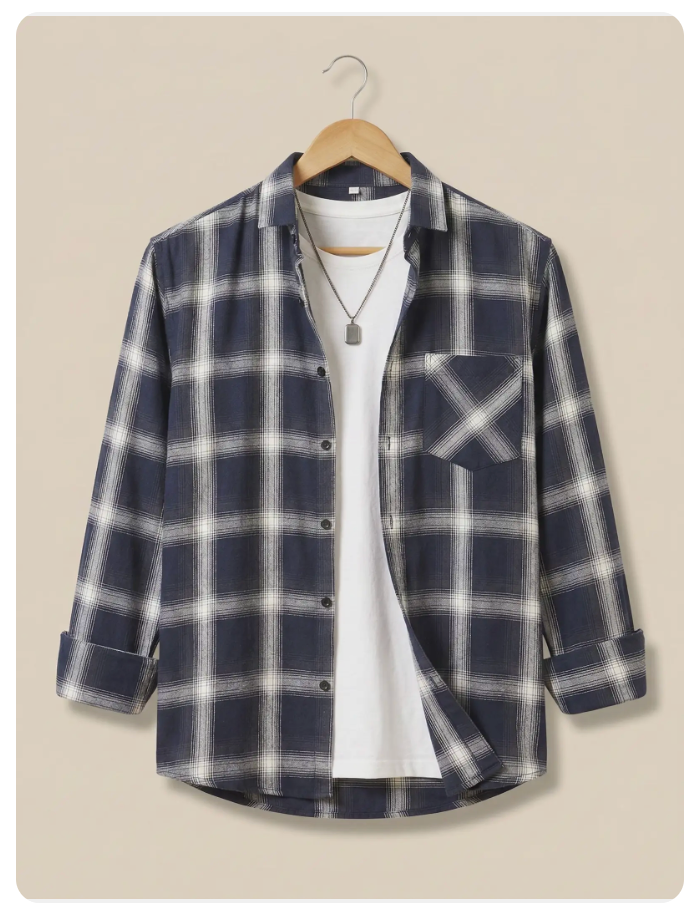 WOXEN Men Regular Fit Checkered Spread Collar Casual Shirt